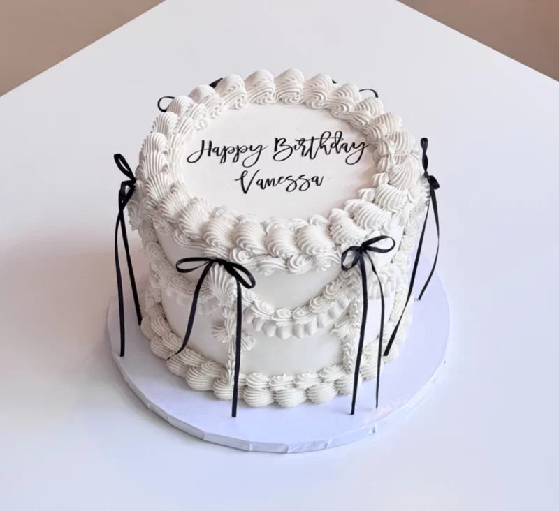 Charming Vintage Lambeth Bows Cake: Elegant Piping, Moist Layers, Premium Ingredients