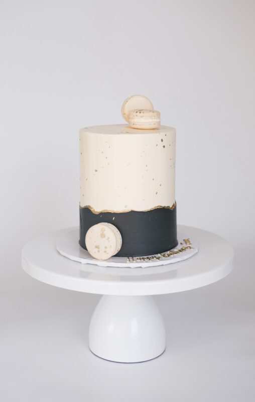 Elegant Two-Tone Day & Nite Custom Celebration Cake for Special Occasions