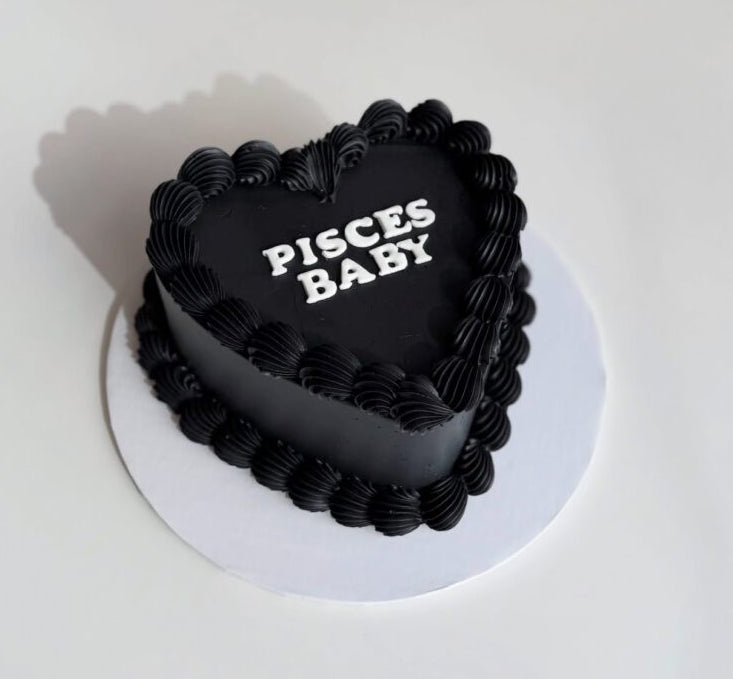 vintage heart cake with zodiac